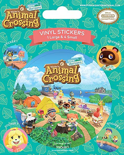 empireposter Animal Crossing - Island Antics - Stickerset Set mit 5 Sticker Aufkleber Ø 25/75 mm