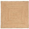 carpetfine Juteteppich Nele Beige handgewebt aus Jute 300x300 cm | Quadratischer Naturfaserteppich im Boho Style für Wohnzimmer, Küche und im Flur