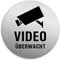 Schild - Video überwacht Ø 75 mm Aluminium Türschild Edelstahloptik Nr.39226-K