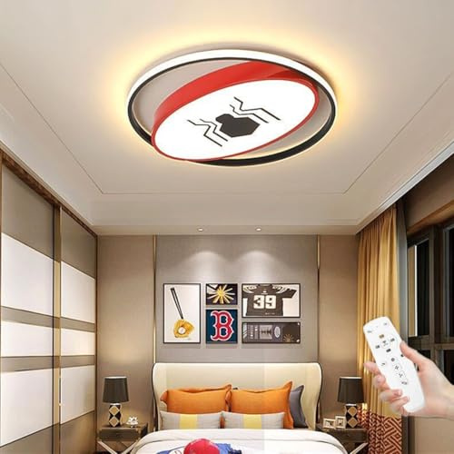 WJLL Modern Deckenleuchte Kinderzimmer Deckenlampe LED Dimmbar Mit Fernbedienung Deckenbeleuchtung Superheld Spiderman Kronleuchter Für Jungen Mädchen Schlafzimmer Lampe Acryl 3000K-6000K,50cm