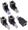 euroharry 5 adaptadores Ethernet de 90 grados, RJ45 macho a hembra, apantallado, conector de red compatible con Cat5 Cat6