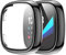 Wiki VALLEY Schutzhülle für Fitbit Versa 3, 2er Pack Weiche, ultradünne TPU Displayschutzhülle,Volldeckende Schutzfolie Kompatibel mit Versa Sense - Schwarz
