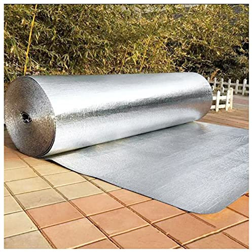 NAKAN Doppelte Alu-Luftpolsterfolie Isolierfolie, 4-5mm Isolierungsfolie Wärmehaltung Membran Strahlende Dampfsperre für Wände, Böden Und Dach(Size:1x5m(3x16ft))