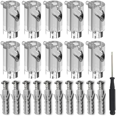 OASHISU Decken-Dezentrator für elektrische Kabel mit Halterung, Decken-Dezentrator, Elektrokabel, Kronleuchter, Deckenhaken oder Wandhaken, 10 Stück (transparent)