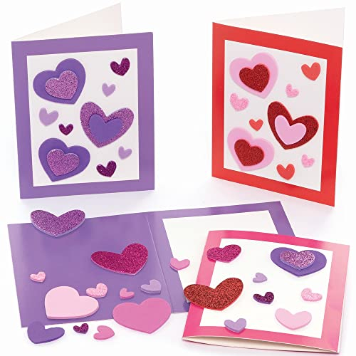 Baker Ross Herz Karten - 6er Pack, Valentinstag Karten Basteln für Kinder (FC454)