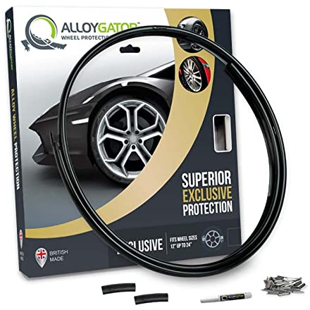 AlloyGator Ersatzprofil (Schwarz) – Für nur 1 Rad | Passend für Felgen bis 24 | Schutz vor Bordsteinkratzer | Außen-Zubehör ohne Klebstoff