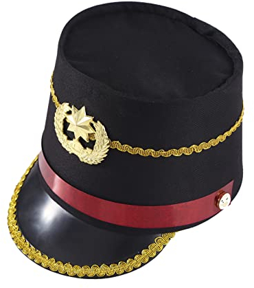 CHICTRY Kids Drum Horn Uniform Hat Band Major Hat Toy Hat Marching Band Uniform Hat for Conductor Performance Type A Black One Size