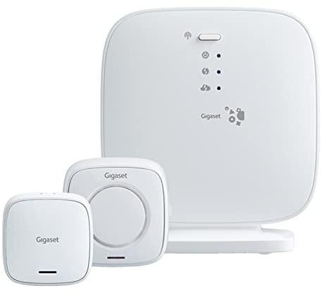 Gigaset Security Pack ONE X - Smart-Home Alarmsystem - zum Schutz Ihrer Haustür mit Basisstation, Türsensor und Alarmsirene - Smart-Home Set - App Steuerung, weiß