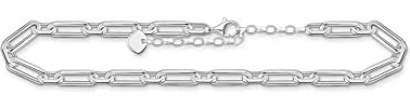 Thomas Sabo Fußkette Glieder Silber, 925er Sterlingsilber akzentuierte Ankerelemente, Länge: 22-27 cm, AK0033-001-21-L27V