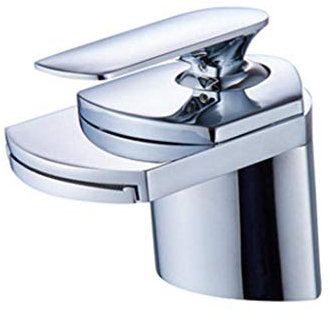 SINGID Rubinetto, tipo a cascata Rubinetto per lavabo da bagno singolo caldo e freddo in rame (edizione: corta)