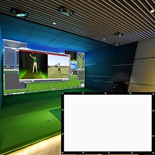 Obokidlyamor Indoor Golf Simulator Impact Screen;Golf Simulators Projection Screen for Golf Training; Indoor Golf Ball Impact Screen Display Projector (118 * 79, Black)