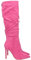 shoes&blues.es 68291-Bota con Tacon Fino para Mujer, con Punta Fina, Cana Arrugada, y Cierre de Cremallera, Otono Invierno 2022. Talla 40 Fucsia