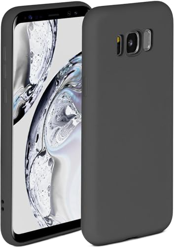 ONEFLOW Soft Case für Samsung Galaxy S8 Hülle aus Silikon mit Kameraschutz, Silikonhülle mit erhöhtem Schutz fürs Display, Backcover Schutzhülle, weiche Handyhülle, Anthrazit
