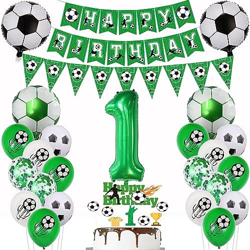 Fußball Luftballon 1. Geburtstag Fußball 1 Jahre Geburtstag Grün Luftballon 1 Ballon Fußball Deko 1 Fußball Geburtstagsdeko 1 Jahre Tortendeko Fussball 1 Geburtstagsdeko Jungen