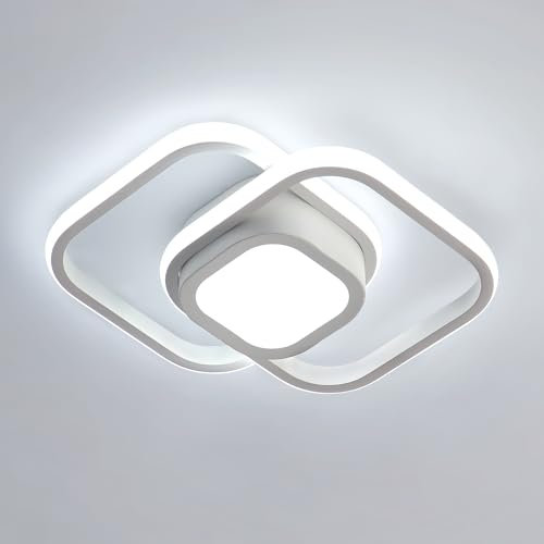 Dorlink LED Ceiling Light, White Square Modern LED Ceiling Lighting, 32W 6500K Cool Light Acrylic Aluminum Light Fittings Ceilings for Hallway, Living Room, Kitchen, Bedroom, Aisle
