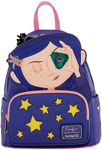Loungefly Coraline Stars Mini-Rucksack mit Doppelriemen, Mehrfarbig/Meereswellen (Ocean Tides), Einheitsgröße