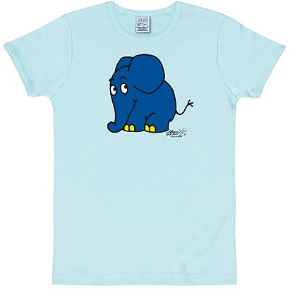 Logoshirt® Die Sendung mit der Maus T-Shirt Damen & Herren | Offiziell lizenziertes Blauer-Elefant-Motiv, 100% Baumwolle, lustiges Cartoon T-Shirt, ideal für Sendung mit der Maus-Fans