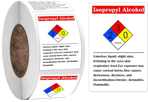 Isopropyl Alcohol Chemical NFPA Labels Hazard Labels Chemical Vinyl Label