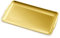 Roucerlin Plateau de service rectangulaire doré en acier inoxydable avec poignée, 40 x 24 cm, assiette décorative pour table basse (doré)