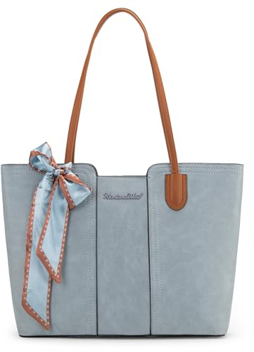 Montana West Tote Bags for Women Medium Top Handle Satchel Purses Large Shoulder Handbag Hobo Bags Blue MWC-323BL