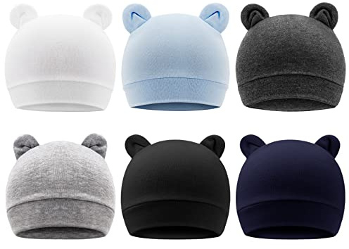 DRESHOW 6 Stücke Unisex Mütze Hut Junge Mütze Frühling Mützchen Kleinkind Wendemütze Jersey Slouch Beanie Bekleidung Unisex Infant Hut Kindergarten Mütze