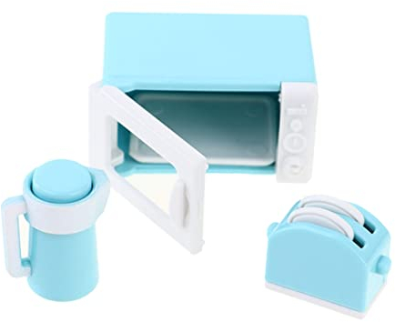 TOYANDONA 1 Set Dollhouse Toys Toy Microwave Kitchen Toy for Kids Oven Kitchen Accessories Kids Microwave Toy Kitchen Toys Play Microwave Toy for Kids Plastic Kitchenware Kettle Toddler