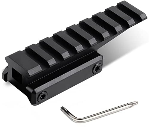 ToopMount Fast Optic Riser Mount Base Standard Picatinny Rail 8 Slots 3.5 Length 0.9 Height Short Mount Rail Adapter Forward Offset Rail Mount Accessories Lightweight