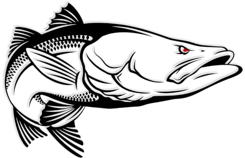 Finest Folia Fisch Aufkleber für Auto Motorrad Boot Schlauchboot Angelbox Sticker Autoaufkleber Angler Fische selbstklebend wetterfest wasserfest K174 (Schwarz Glanz, Motiv 01)