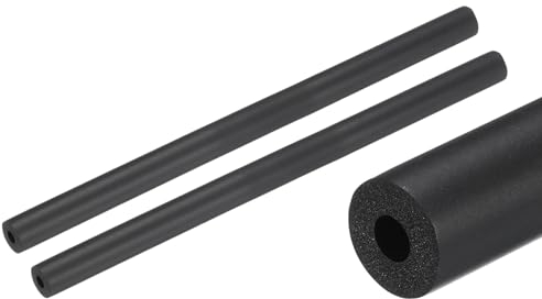 QUARKZMAN 2 x 25cm Rohrisolierung Schaumstoff, Durchmesser 6mm Isolierstärke 5mm Heizungsrohr Verkleidung für Fitnessgeräte, Rohre, Handhaben (Schwarz)