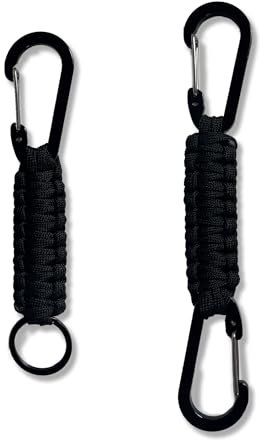 UBRAVE Paracorde Porte-clés Mousqueton Tressé, Paracorde Tressée avec Porte-clés Outils de Camping,Torsadé Très Résistants et Durables avec Mousqueton pour Le Alpinisme Camping Randonnées Pédestres