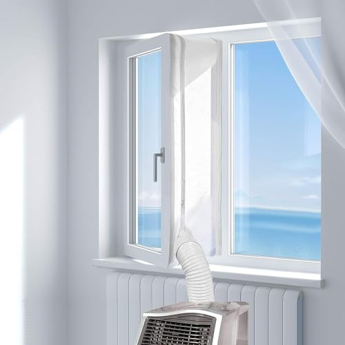 YANGUN Cubierta Aislante Universal de Ventanas, Aislante Ventana Aire Acondicionado(400 CM), Kit deAire Acondicionado deVentana, para Secadora y Aire Acondicionado Portátil
