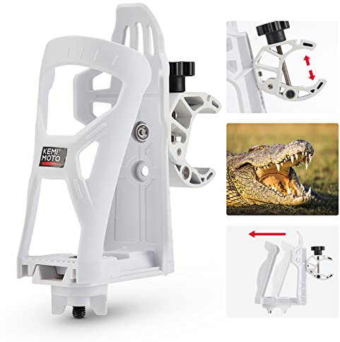 KEMIMOTO Fahrrad Flaschenhalter, Getränkehalter Fahrrad, Trinkflaschenhalter mit 1.5-4cm Metallklemme, Wasserflaschenhalter für MTB, Folding, Rennräder, Roller, Rollstuhl, Motorrad, Boot(1 Stück/Weiß)