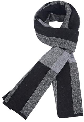 YESWEL Schal Herren Winter, 60% Merinowolle Winterschal, Weiche Warm Schal für Outdoor Aktivitäten wie Skifahren Bergsteigen Camping (Schwarz)