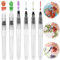 Abeillo Lot de 6 stylos pinceaux à eau rechargeables 3 pièces à pointe et 3 pinceaux à pointe plate pour aquarelle, calligraphie, lettrage