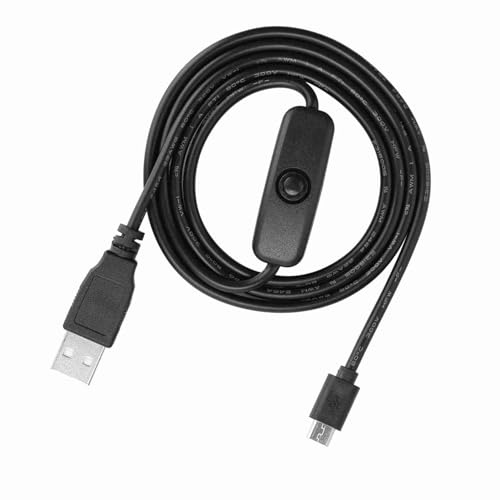 ASHATA Richer-R Power Cable for Raspberry Pi,Micro USB Power Charging Cable with ON/OFF Switch for Raspberry Pi 3/2 / B/B+ / A