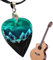 XINCXIN Halskette mit Gitarrenplektrum, personalisierte Gitarrenplektren, originelles Gitarrenplektrum, kreatives Nordlicht-Plektrum
