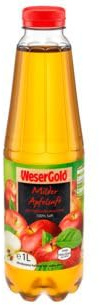 WeserGold Milder Apfelsaft, 12er Pack (12 x 1 l) EINWEG