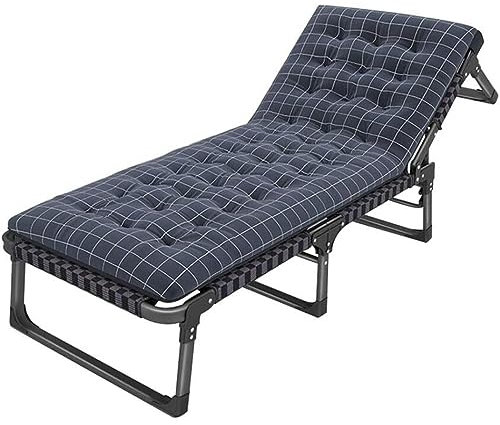 CHUNXVLI Liegestuhl Klappbar Liegestuhl, Faltbar, Tragbar, Sonnenliege, Stuhl Für Den Außenbereich, Garten-Lounge-Bett Mit Abnehmbarem Kissen Sonnenliege Gartenliege(Blue)