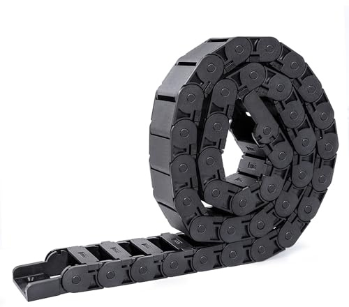 Schleppkette Kabelschleppkette, Energiekette Kabelführung aus Verstärktes Nylon Nylonband-Endverbinder, Geeignet für 3D-Drucker und CNC Maschine, Schwarz (R28, 15x30mm, 1M)