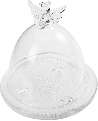 MAGICLULU 1 Set Copertura in Vetro Angelo Alzata Per Dolci Con Coperchio Fiore Vaso Di Fiori Trasparente Copertura Della Statua Trasparente Porta Cupcake Con Coperchio Mini Rose Bicchiere