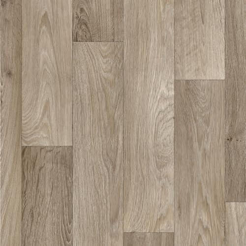 VINYL FLOORING UK Beige Modern Wood Effect Anti-Slip Vinyl Flooring for Kitchen, Bathroom, & Living Room, 2.8mm Thick Cushion Backed Vinyl Sheet, 15 Years Warranty-1 X 2 mt