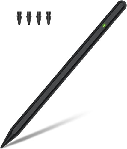 Pencil 2. Generation für iPad (2018-2025), Pencil für Pad mit Palm Rejection und Neigungssensitivität, Pen für Pad Pro 13''/12,9''/11'', iPad 10-6, Mini 6/5, Air 5/4/3/M2 (Sch)