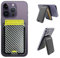 MEX iPhone Wallet with Adjustable Stand, Compatible with MagSafe Wallet, 3-4 Card Holder, Vegan Leather, Black Carbon Fiber