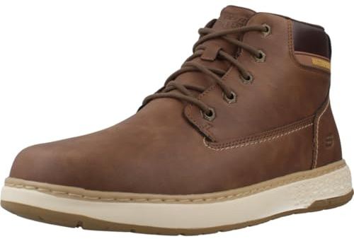 Skechers Garlan Deno, Botas Cortas al Tobillo Hombre, Brown Synthetic, 43 EU