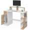 IDMarket - Bureau avec Rangement May Support Ordinateur Blanc et Bois