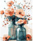Pintura por Números para Adultos, Jarrones con flores, Kit de Pintura al óleo de Lienzo para con Pinceles, Pintura por Números Para Decoración Del Hogar, Sin Marco 30x40 cm, Flores de color naranja