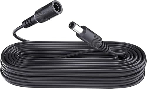 ANLINK 5M 16.4ft DC Power Extension Cable, Premium Pure Copper DC 12V Power Adapter Extension Cord 5.5mm x 2.1mm for CCTV Security Camera/Router/LED Strip Light/Printer/Monitor and More-Black
