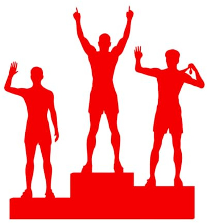 Athlet Medaille Champion Gewinner Sport Feinschnitzerei-Aufkleber 54x57.7cm Einfache Anbringung RoseRed