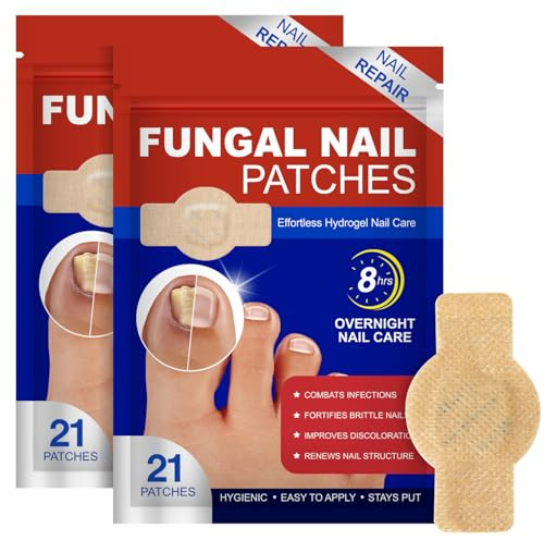 Fungal Nail Patches 42Pcs, Nail Repair for Damaged Nails, Toenail Treatment Extra Strength, Fungal Nail Treatment, Restore Discoloration and Thickness