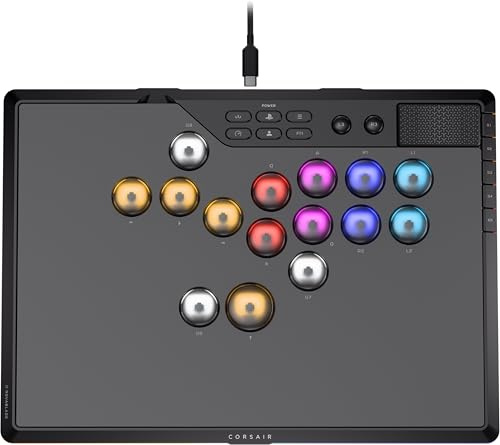Corsair NOVABLADE PRO Con Effetto Hall Controller Wireless Senza Leva – Layout a 15 Tasti Principali, Polling a 1000Hz, 2,4GHz Wireless, SOCD, Interruttori Magnetici MGX Hyperdrive – PS5, PS4, PC